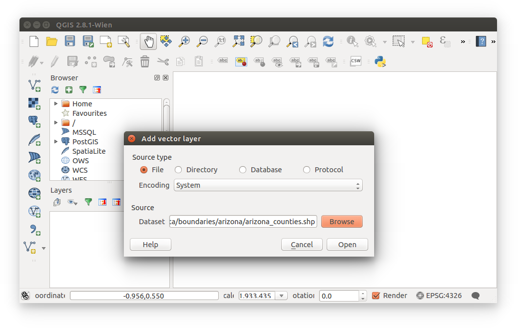 QGIS - Add vector layer