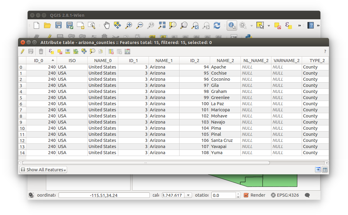 Spatial Data Bootcamp: QGIS - view vector data attributes