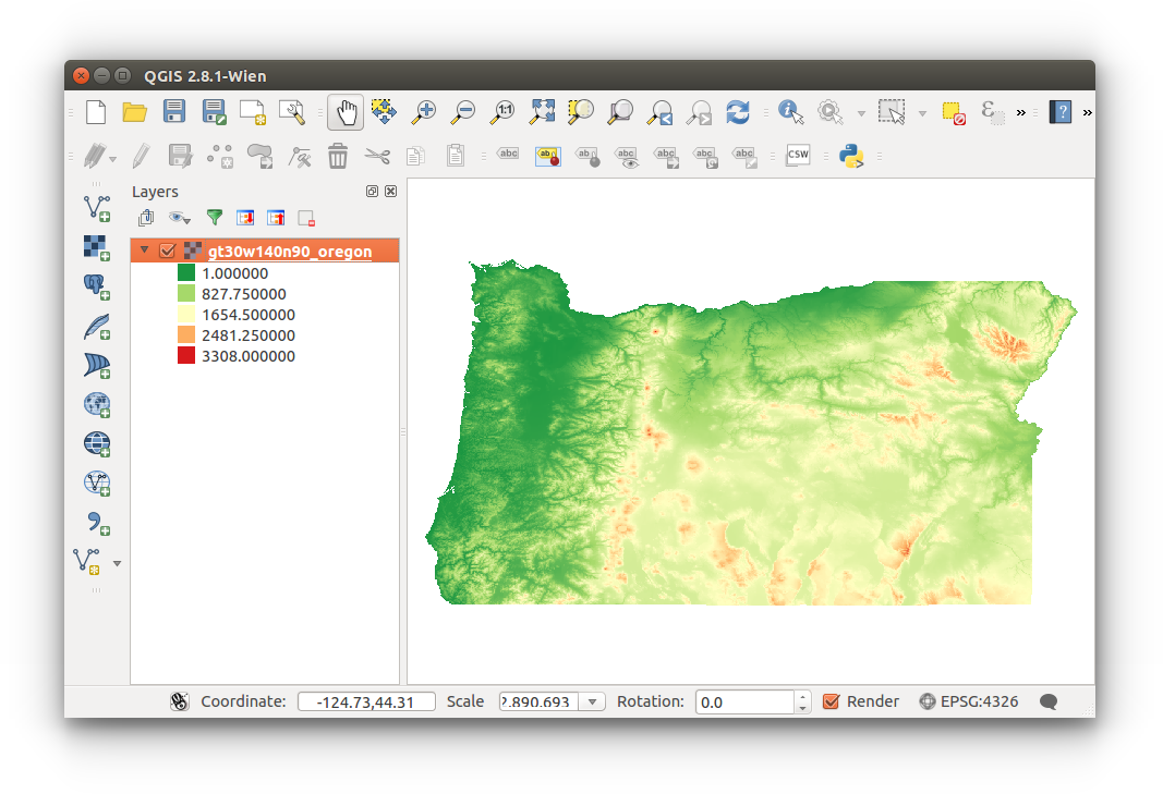 Spatial Data Bootcamp: QGIS - visualize raster