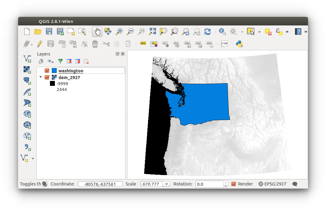 Spatial Data Bootcamp: Washington and DEM